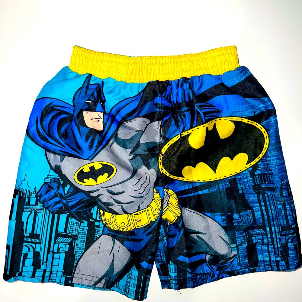 Batman Toddler Kids Boys Swim Trunks Board Shorts Size 2T Blue Yellow